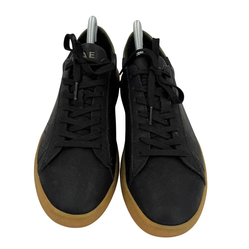 CLAE Bradley Vegan Leather Sneakers Black Olive Gum Sole Casual Shoes Mens 8